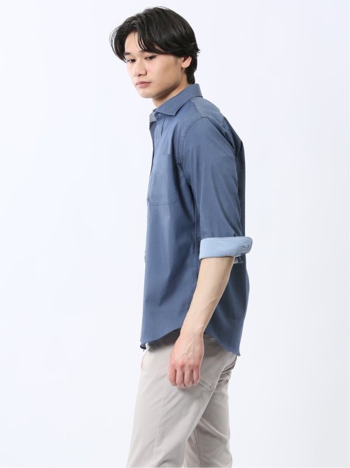 ストレッチ ソラーロ ワイドカラー7分袖シャツ