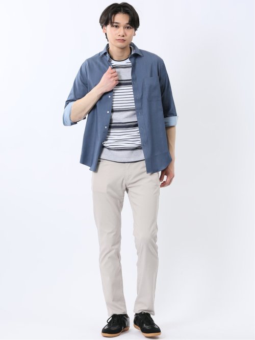 ストレッチ ソラーロ ワイドカラー7分袖シャツ