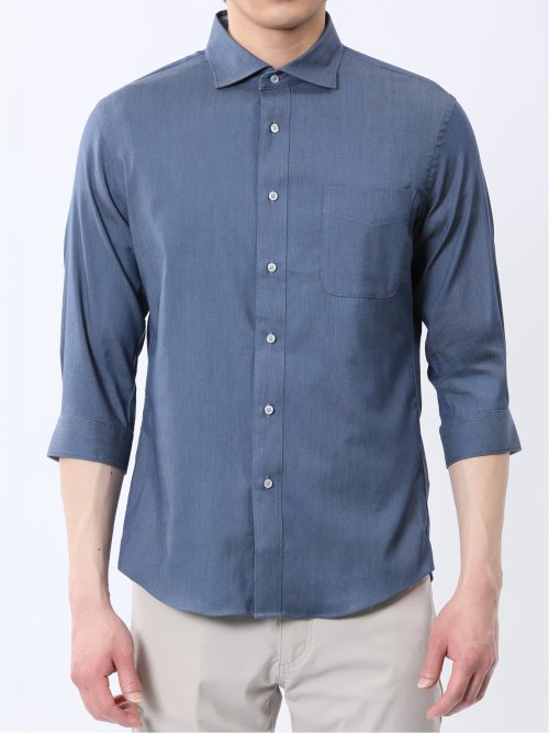 ストレッチ ソラーロ ワイドカラー7分袖シャツ