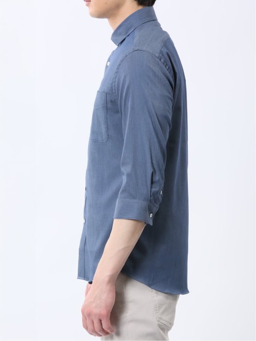 ストレッチ ソラーロ ワイドカラー7分袖シャツ