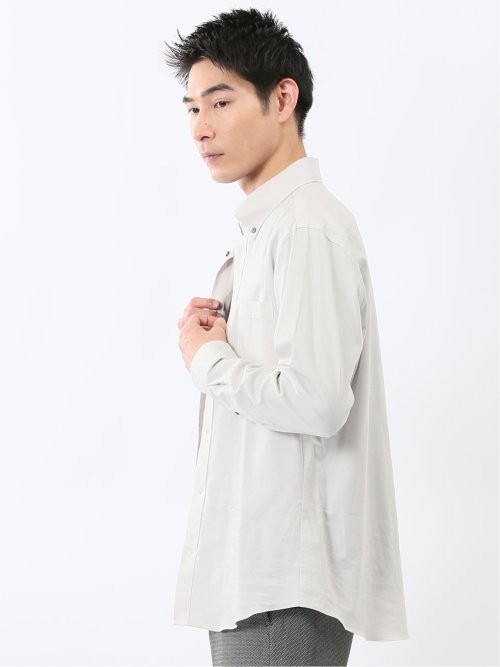 ストレッチ 綿ツイル ボタンダウン長袖シャツ