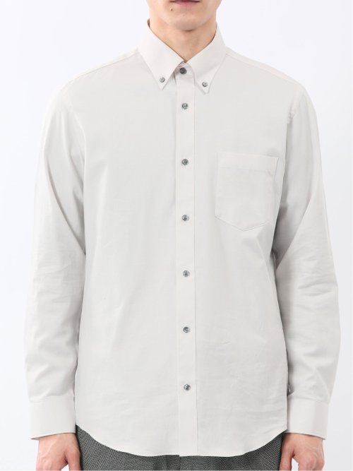 ストレッチ 綿ツイル ボタンダウン長袖シャツ