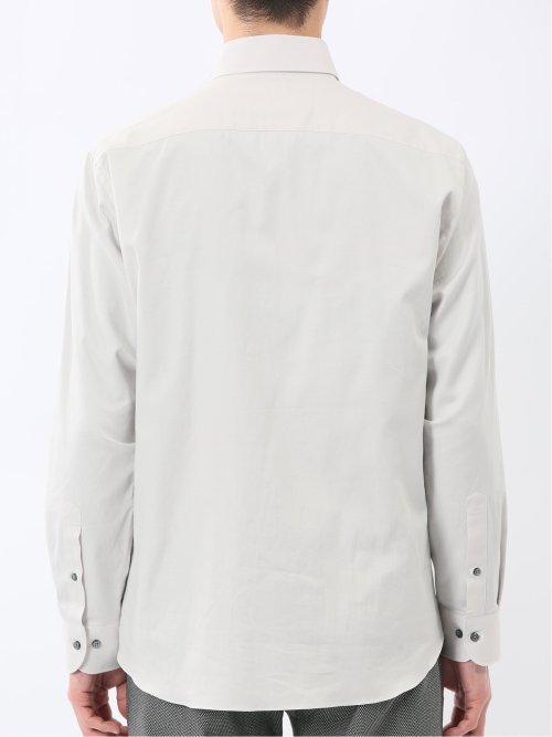 ストレッチ 綿ツイル ボタンダウン長袖シャツ