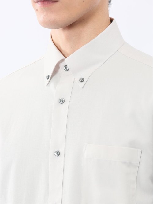 ストレッチ 綿ツイル ボタンダウン長袖シャツ