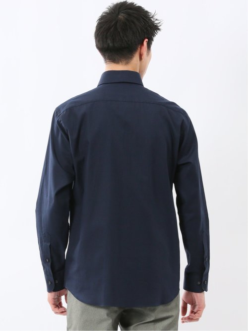 ストレッチ 綿ツイル ボタンダウン長袖シャツ