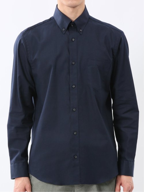 ストレッチ 綿ツイル ボタンダウン長袖シャツ