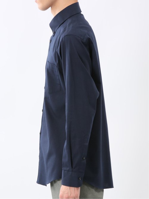 ストレッチ 綿ツイル ボタンダウン長袖シャツ