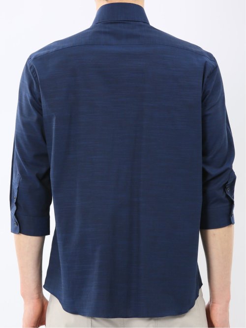 ストレッチ 綿スラブ ボタンダウン 7分袖 シャツ