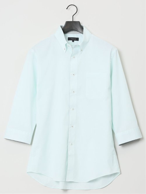 吸水速乾パナマ ボタンダウン7分袖シャツ