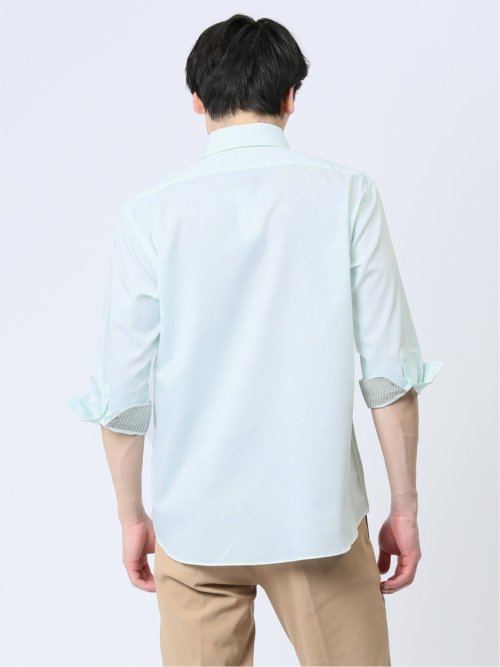 吸水速乾パナマ ボタンダウン7分袖シャツ