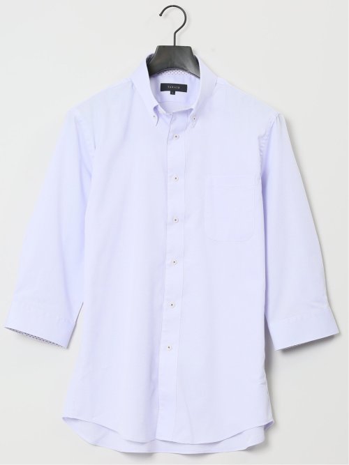 吸水速乾パナマ ボタンダウン7分袖シャツ