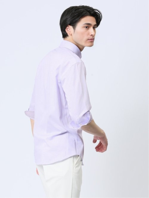 吸水速乾パナマ ボタンダウン7分袖シャツ