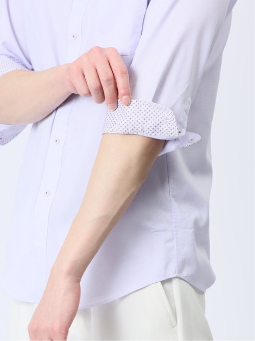 吸水速乾パナマ ボタンダウン7分袖シャツ