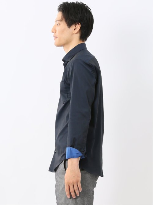 ストレッチ ソラーロ ワイドカラー長袖シャツ