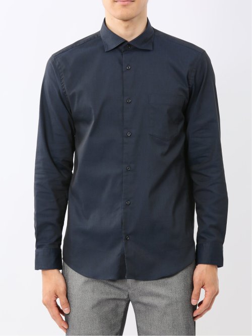 ストレッチ ソラーロ ワイドカラー長袖シャツ