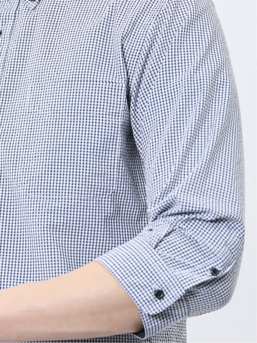 クールマックス サッカー ボタンダウン 7分袖シャツ