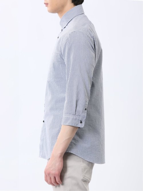 クールマックス サッカー ボタンダウン 7分袖シャツ