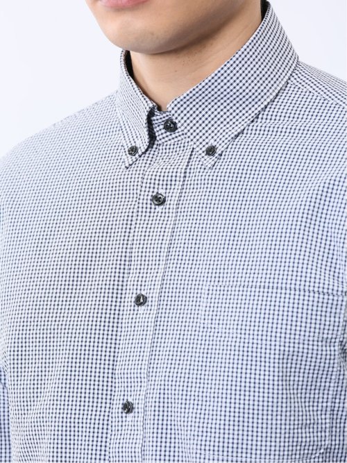 クールマックス サッカー ボタンダウン 7分袖シャツ