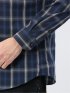 ストレッチ 綿チェック ボタンダウン長袖シャツ
