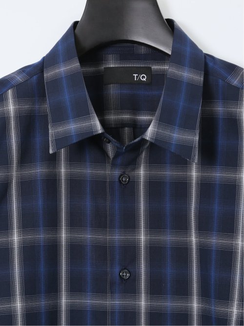 ストレッチ 綿チェック ボタンダウン長袖シャツ