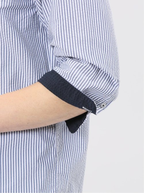 クールマックス サッカー ワイドカラー 7分袖 シャツ