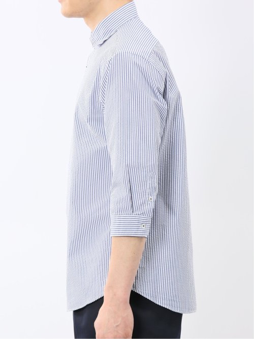 クールマックス サッカー ワイドカラー 7分袖 シャツ