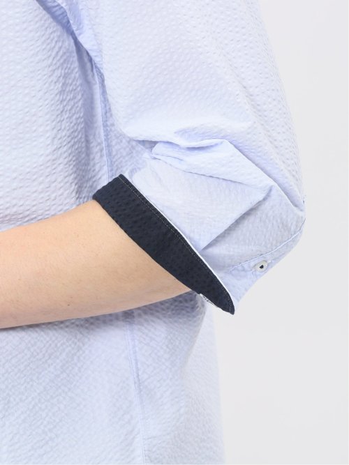 クールマックス サッカー ワイドカラー 7分袖 シャツ