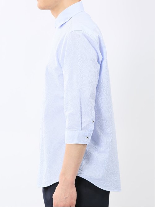 クールマックス サッカー ワイドカラー 7分袖 シャツ