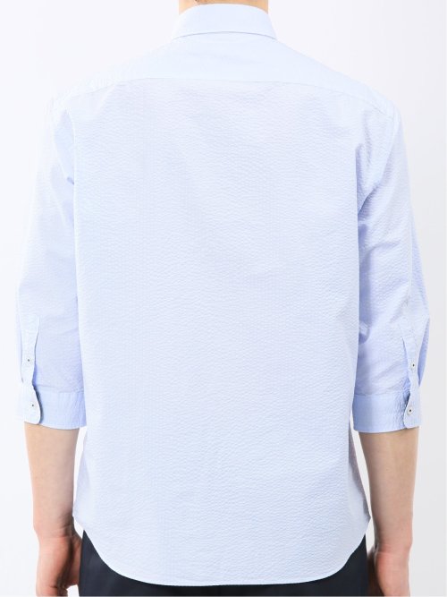 クールマックス サッカー ワイドカラー 7分袖 シャツ