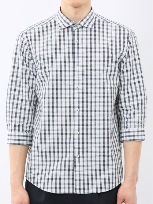 クールマックス サッカー ワイドカラー 7分袖 シャツ