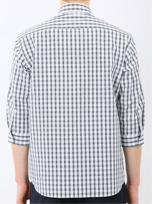 クールマックス サッカー ワイドカラー 7分袖 シャツ