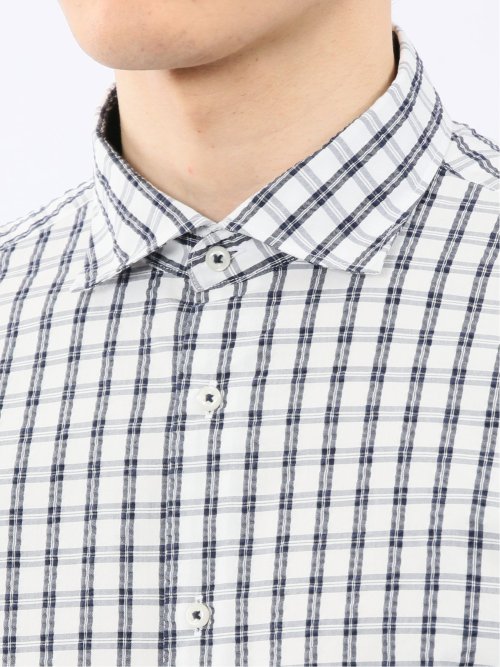 クールマックス サッカー ワイドカラー 7分袖 シャツ