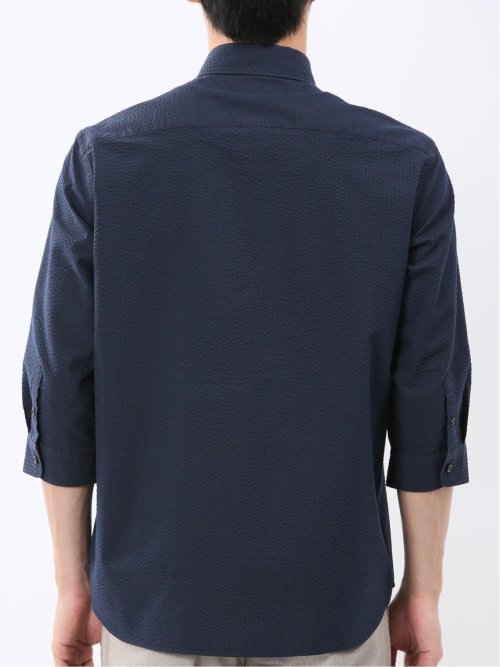 クールマックス サッカー ワイドカラー 7分袖 シャツ