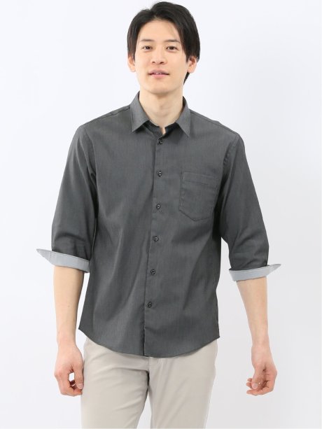 ストレッチ ソラーロ レギュラーカラー 7分袖 シャツ