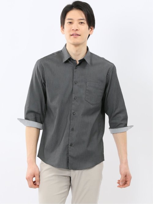 ストレッチ ソラーロ レギュラーカラー 7分袖 シャツ