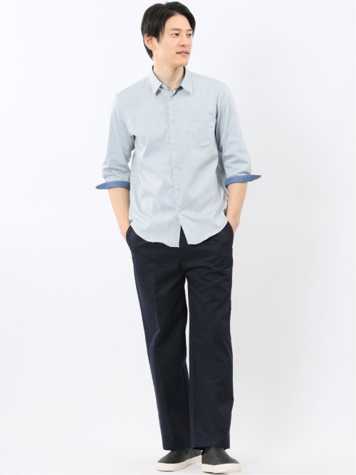 ストレッチ ソラーロ レギュラーカラー 7分袖 シャツ