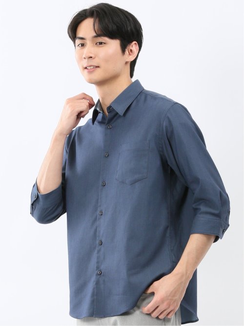 ストレッチ ソラーロ レギュラーカラー 7分袖 シャツ