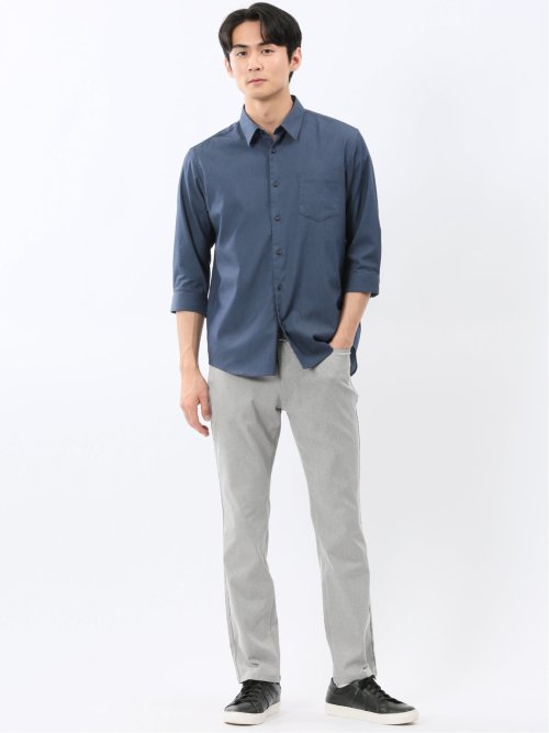 ストレッチ ソラーロ レギュラーカラー 7分袖 シャツ