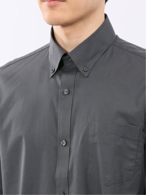 ストレッチ 綿 ツイル ボタンダウン 半袖 シャツ