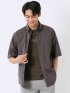 ストレッチ 綿 ツイル ボタンダウン 半袖 シャツ