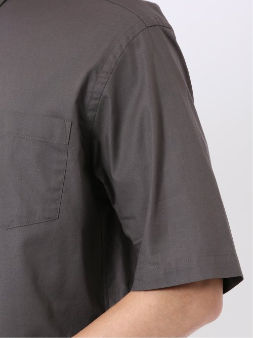 ストレッチ 綿 ツイル ボタンダウン 半袖 シャツ