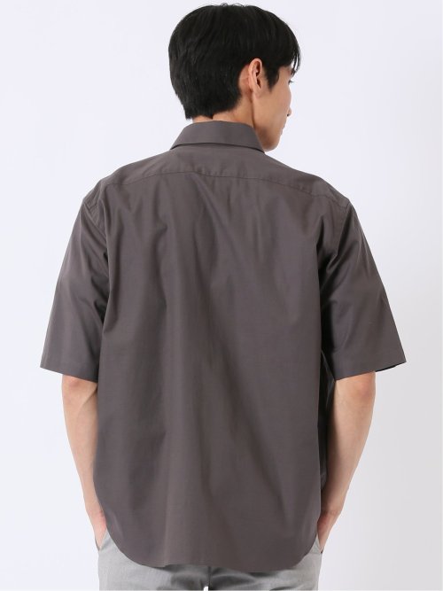 ストレッチ 綿 ツイル ボタンダウン 半袖 シャツ