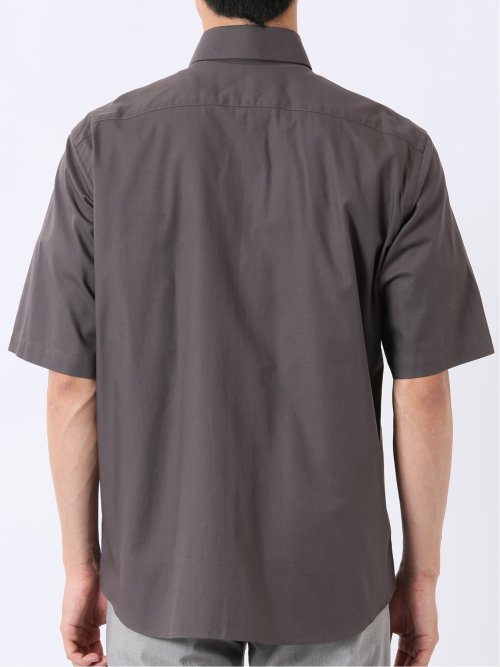 ストレッチ 綿 ツイル ボタンダウン 半袖 シャツ