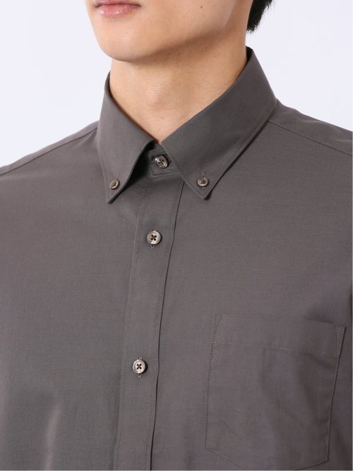 ストレッチ 綿 ツイル ボタンダウン 半袖 シャツ