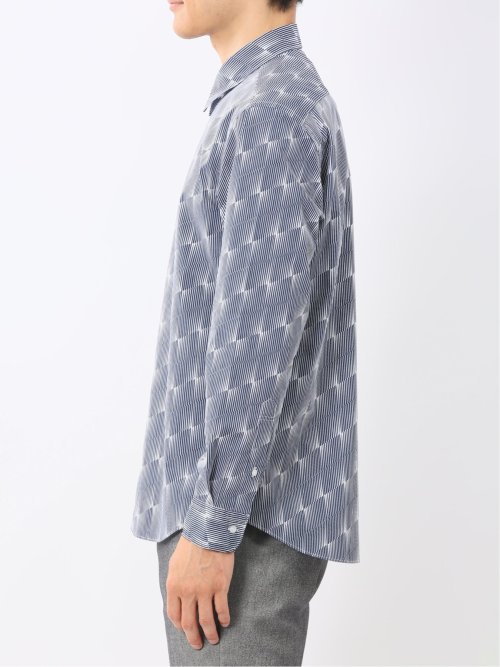 ストレッチ プリント レギュラーカラー長袖シャツ