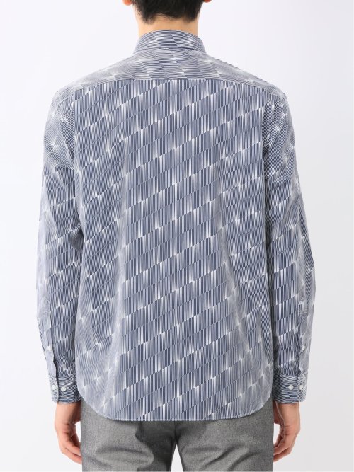 ストレッチ プリント レギュラーカラー長袖シャツ