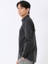シャツ 長袖 メンズ ストレッチ 綿混 ブロード ワイドカラー プリント 総柄 ゼブラ