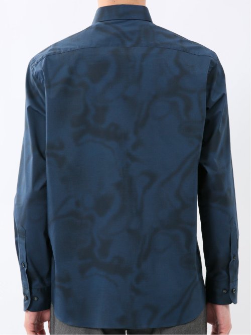 ストレッチ プリント レギュラーカラー長袖シャツ