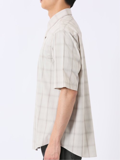 ストレッチ 綿 ブロード チェック レギュラーカラー 半袖 シャツ