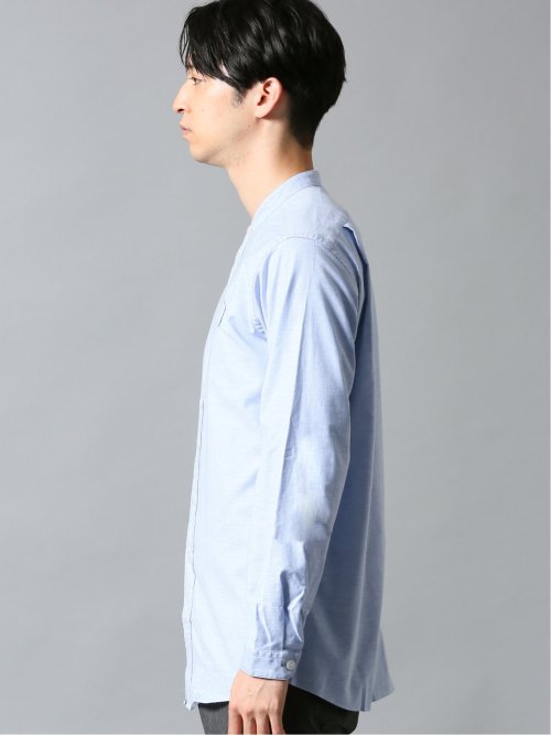 ストレッチオックス バンドカラー長袖シャツ